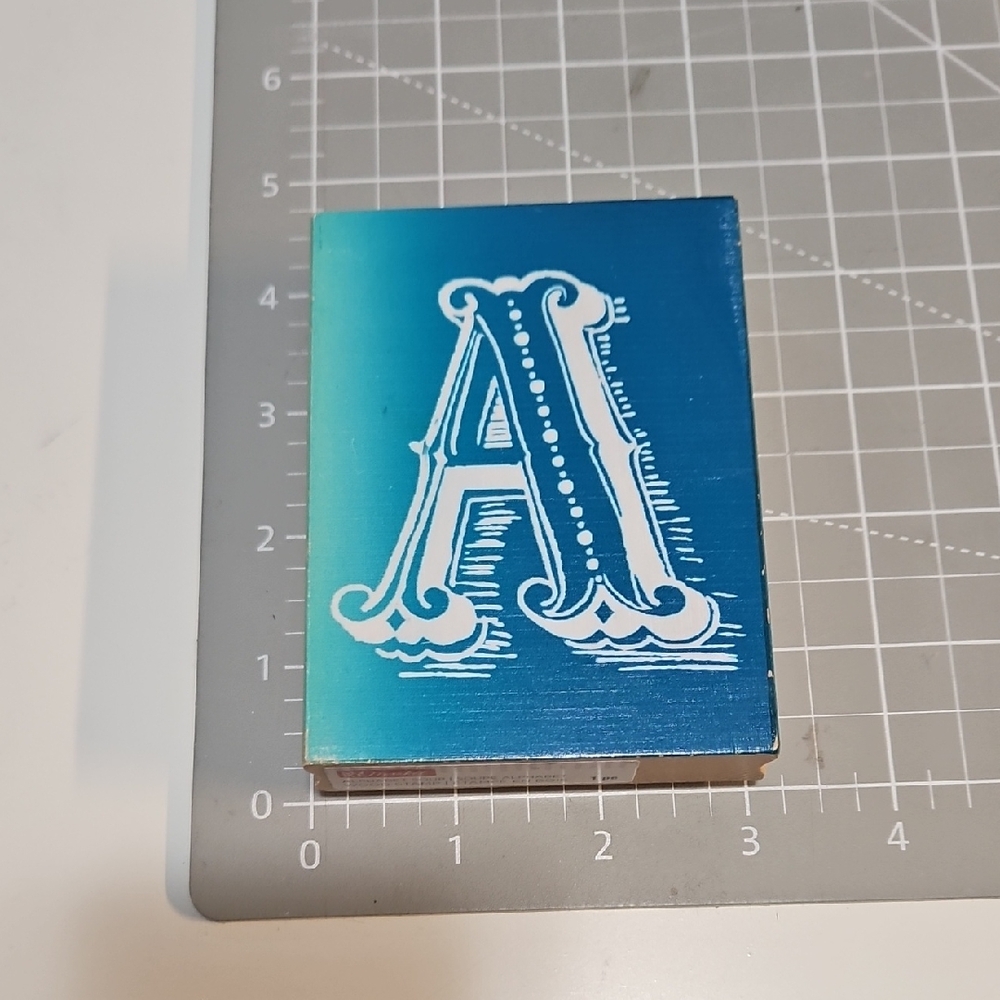 Georgeous "A" Monogram Rubber stamp Alphabet Soup line
